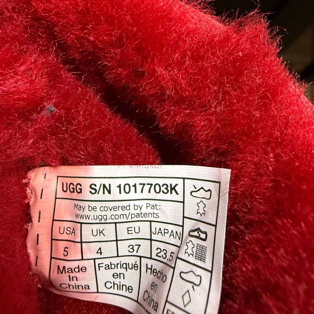 UGG Vibrant Red Winter Boots Women SZ5-Box15 - Picture 6 of 6